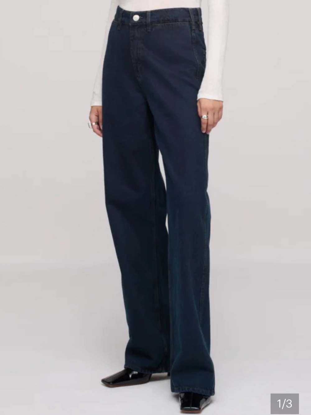 NWT Free People x DALA Denim Starch Jean in Deep Dive Carpenter Style